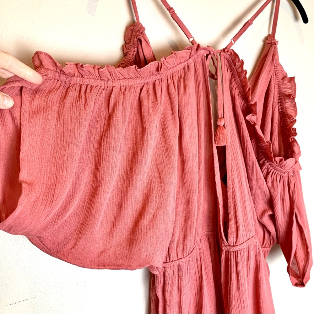 NWT Topshop Blush Pink Cold Shoulder Romper - Picture 7 of 9